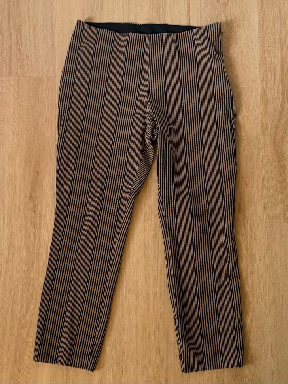 Women’s Cropped Brown Pinstripe Dress Pants